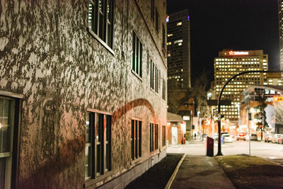 View of city at night