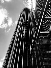 Low angle view of modern building against sky