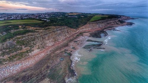 High angle view of sea against sky