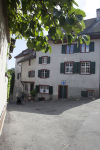 View of building through window