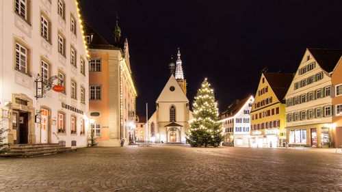 Illuminated city at night