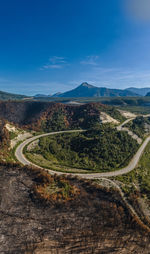 High angle view of landscape against sky