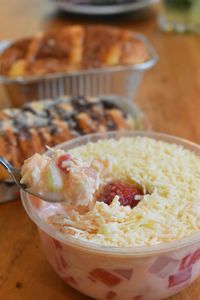 Close-up of food on table