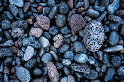 Full frame shot of pebbles at beach