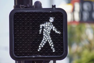 Close up of road signal