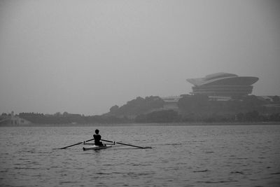 View of people in water