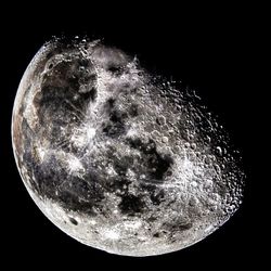 Close-up of moon over black background