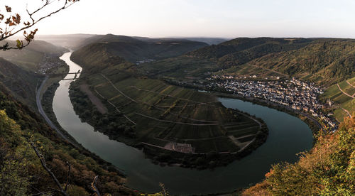 High angle view of mountain range