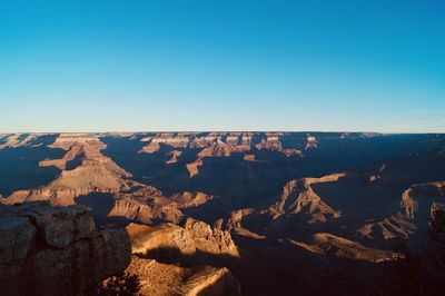 Scenic view of mountains against clear sky