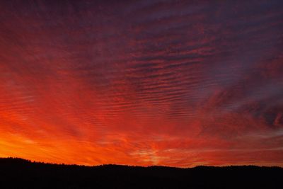 Scenic view of dramatic sky during sunset