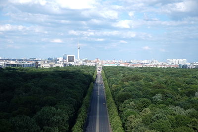 Road with buildings in background