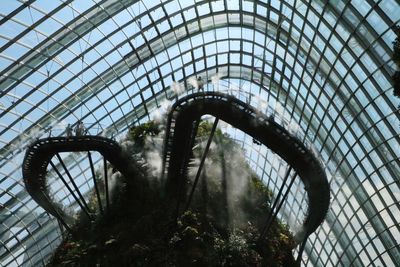 Metal grate in greenhouse