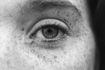 Extreme close-up portrait of woman 