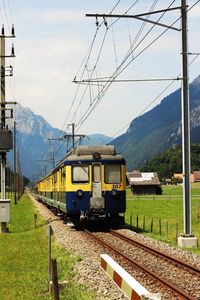 Train at railroad station platform