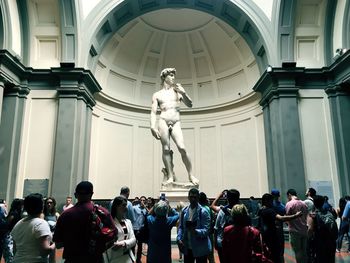 Group of people in front of building