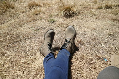 Low section of person on field