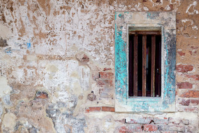 Closed window of old building