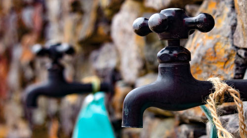 Close-up of old faucet