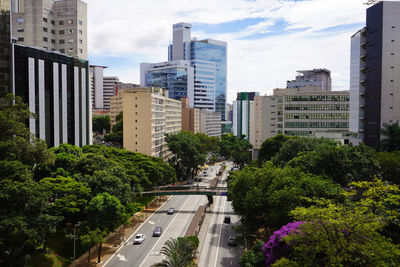 High angle view of buildings in city of sao paulo