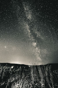 Scenic view of sea against sky at night