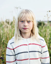 Portrait of girl at meadow