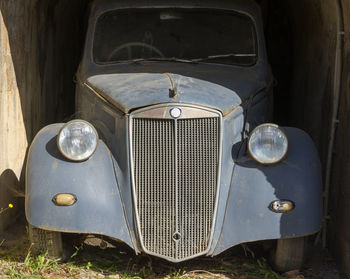 Close-up of old vintage car