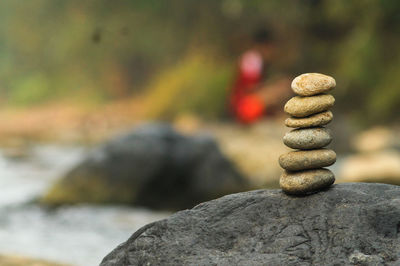 Stack of stones on rock