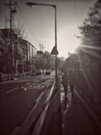 Road passing through city street