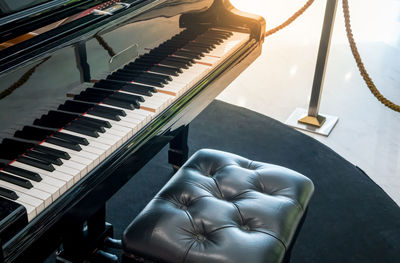 Close-up of piano keys