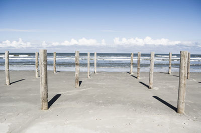 Scenic view of beach against sky