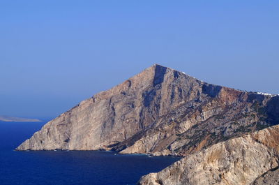 Scenic view of rocky cliffs next to sea