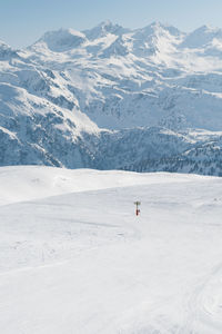 Scenic view of snowcapped mountain against sky