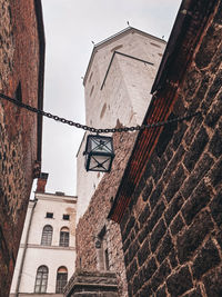 Low angle view of old building against sky