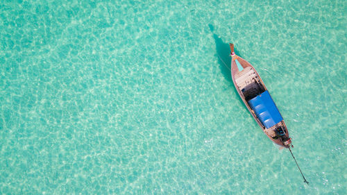 High angle view of boat in swimming pool
