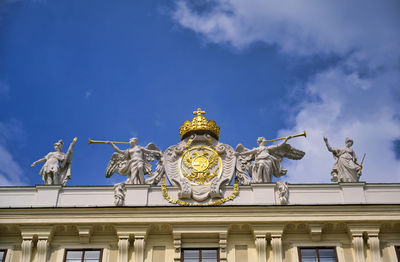 Low angle view of statue of building