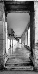 Narrow corridor of building