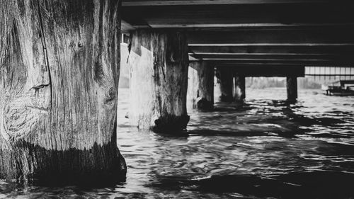 Wooden pier on sea