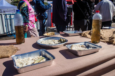 High angle view of people in traditional clothing