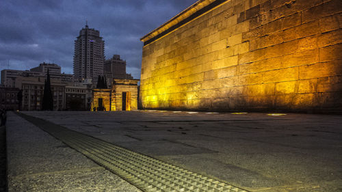 Cityscape against sky at night