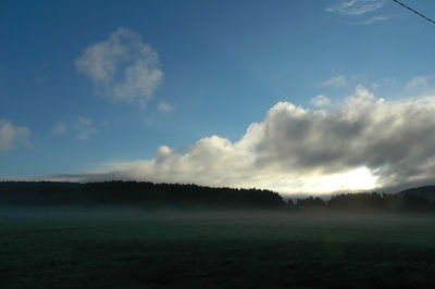 Scenic view of field against sky
