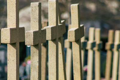 Close-up of metal fence