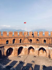 View of fort against cloudy sky