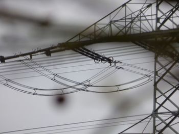 Low angle view of electricity pylon