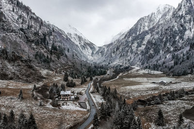 Scenic view of mountain road against sky
