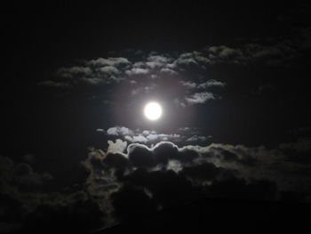 Low angle view of moon in sky