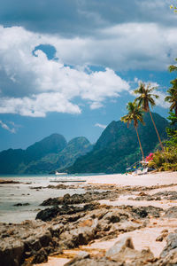 Scenic view of beach against sky