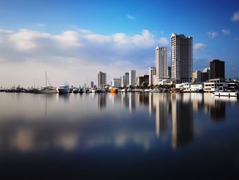 Reflection of buildings in water