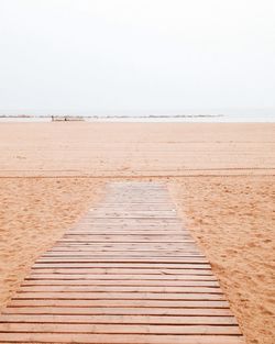 Scenic view of beach against clear sky