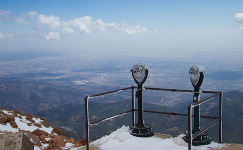 Coin binoculars looking at the valley