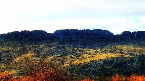 Scenic view of mountains against sky